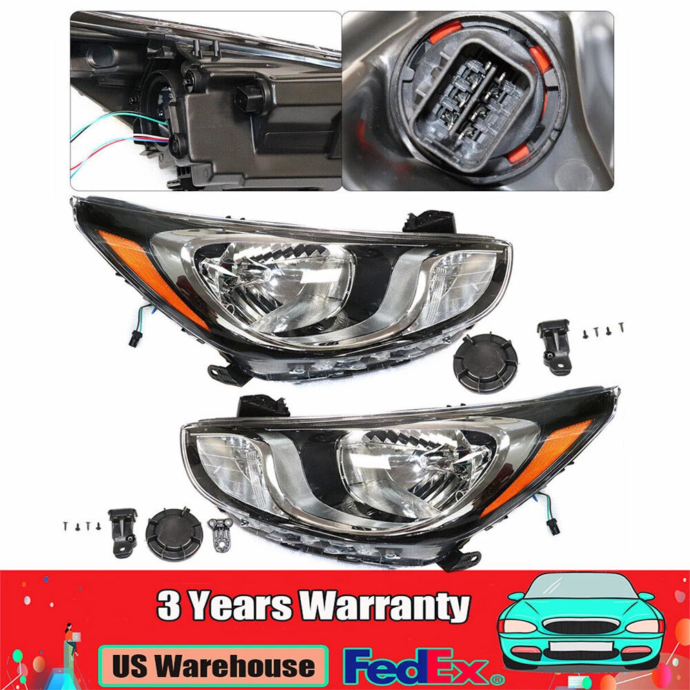Headlight Set for Hyundai Accent (2012–2014) 921011R010, HY2502163