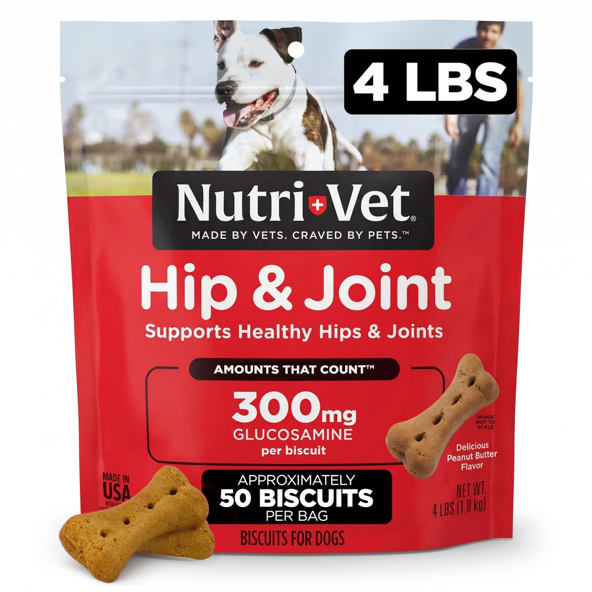 Nutri-Vet Hip and Joint Biscuits for Large Breed Dogs (4 lb)
