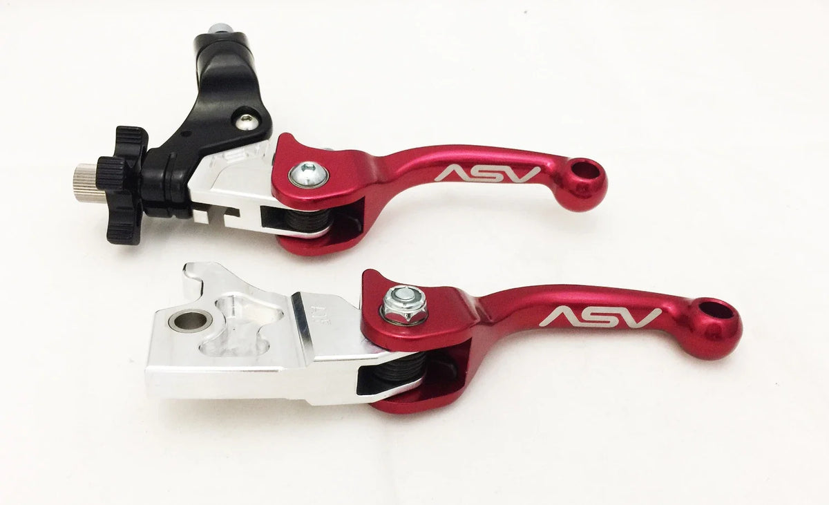 Set of 2 ASV F3 Shorty Red Front Brake Clutch Perch Levers for Kodiak 450 (2003–Present)