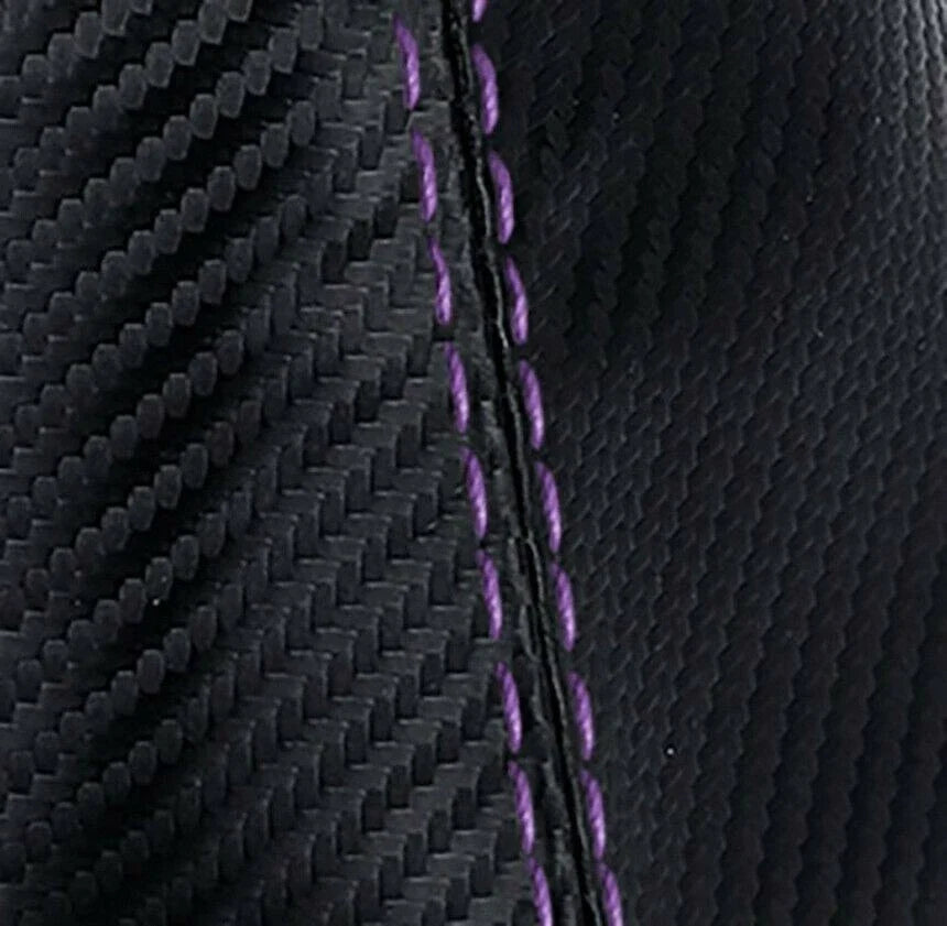 Carbon Fiber Manual Shift Boot Cover for Acura Integra (1994–2001) Purple Stitch