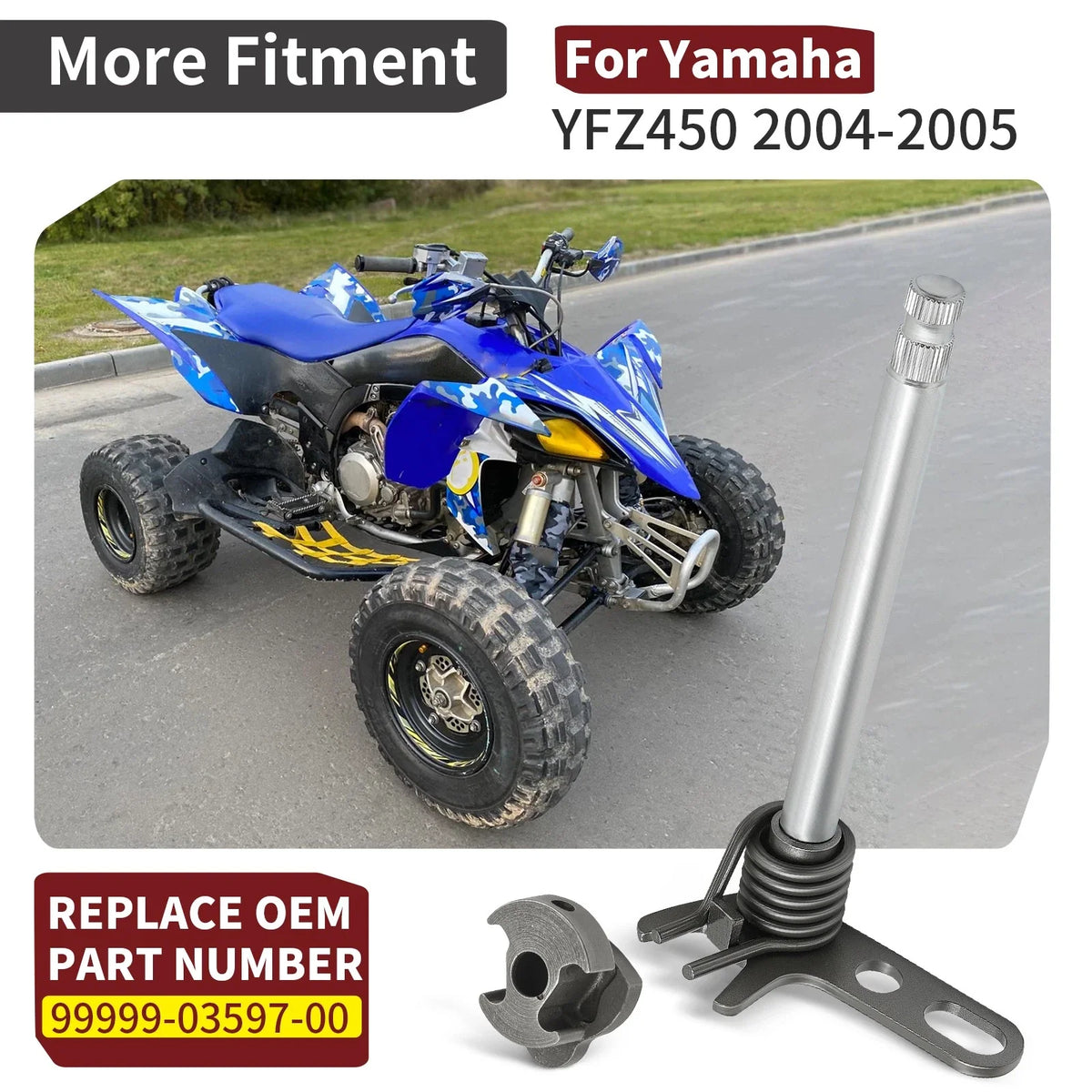 Shift Rod Spindle Assembly for Yamaha YFZ450 (2004–2005) 99999-03597-00