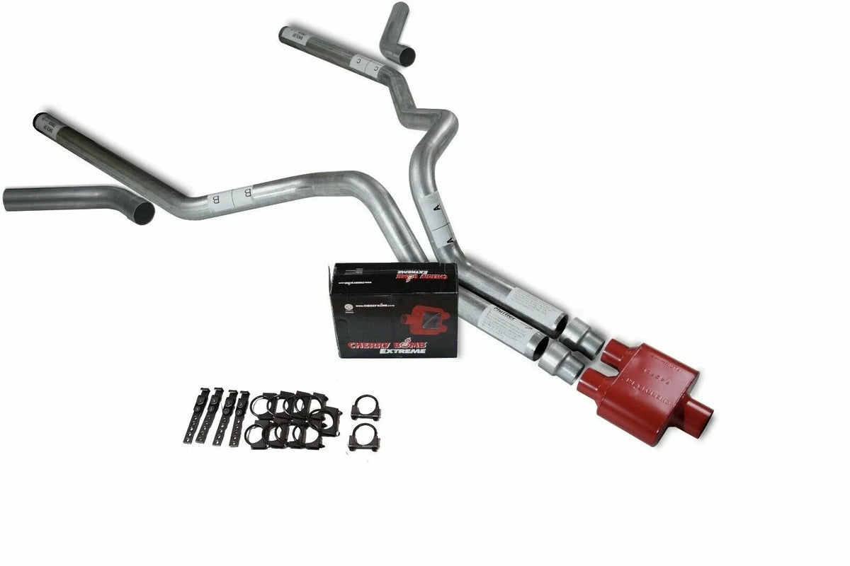 Dual Exhaust Kit for Chevy GMC 1500 (2007–2014) - 3" Cherry Bomb Extreme