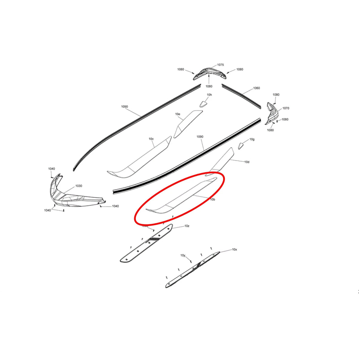 Left Hand Center Carpet for Sea-Doo RTX (OEM 291004512)