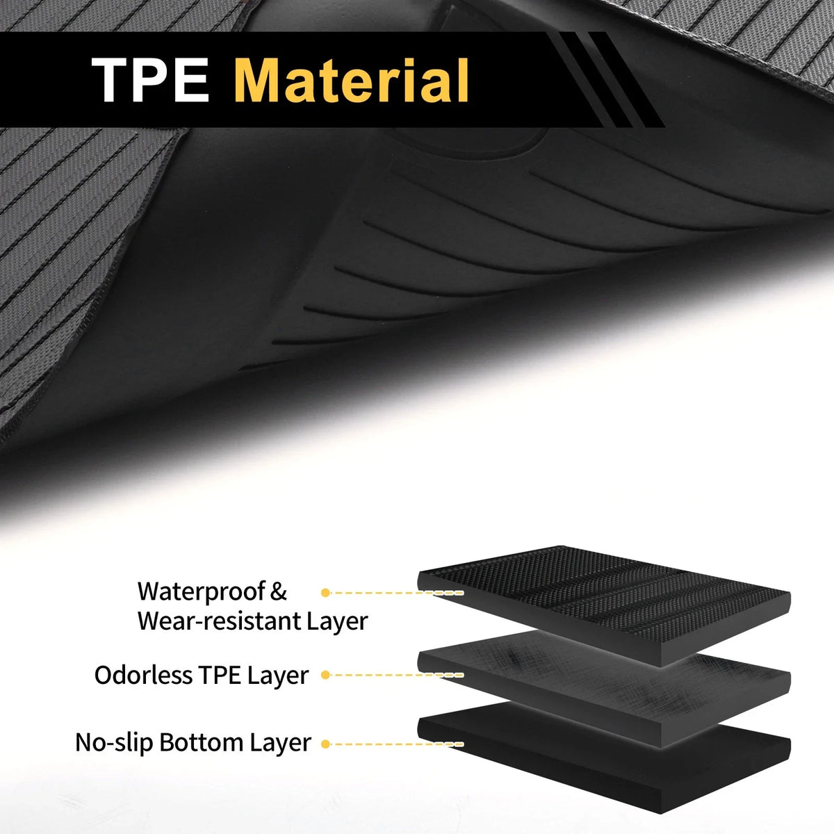 Cargo Liner Rear Trunk Mat for Chevrolet Trax (2024) TPE Stripe Pattern