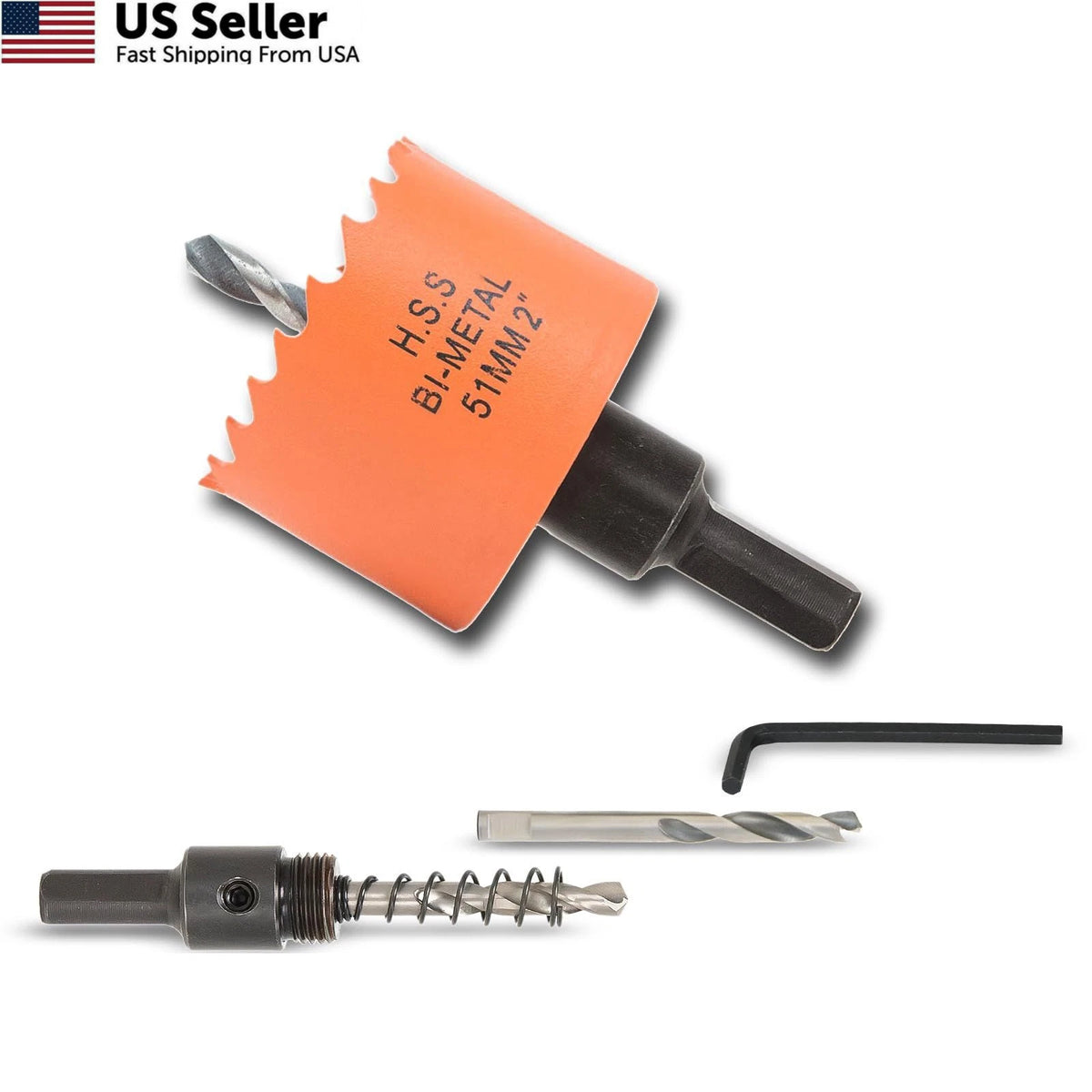 2" Bi-Metal Hole Saw with Arbor for Metal Wood Plastic