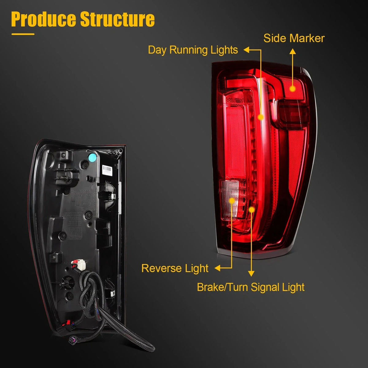 Pair LED Rear Tail Light Assembly for GMC Sierra 1500 2500 3500HD (2019–2024)
