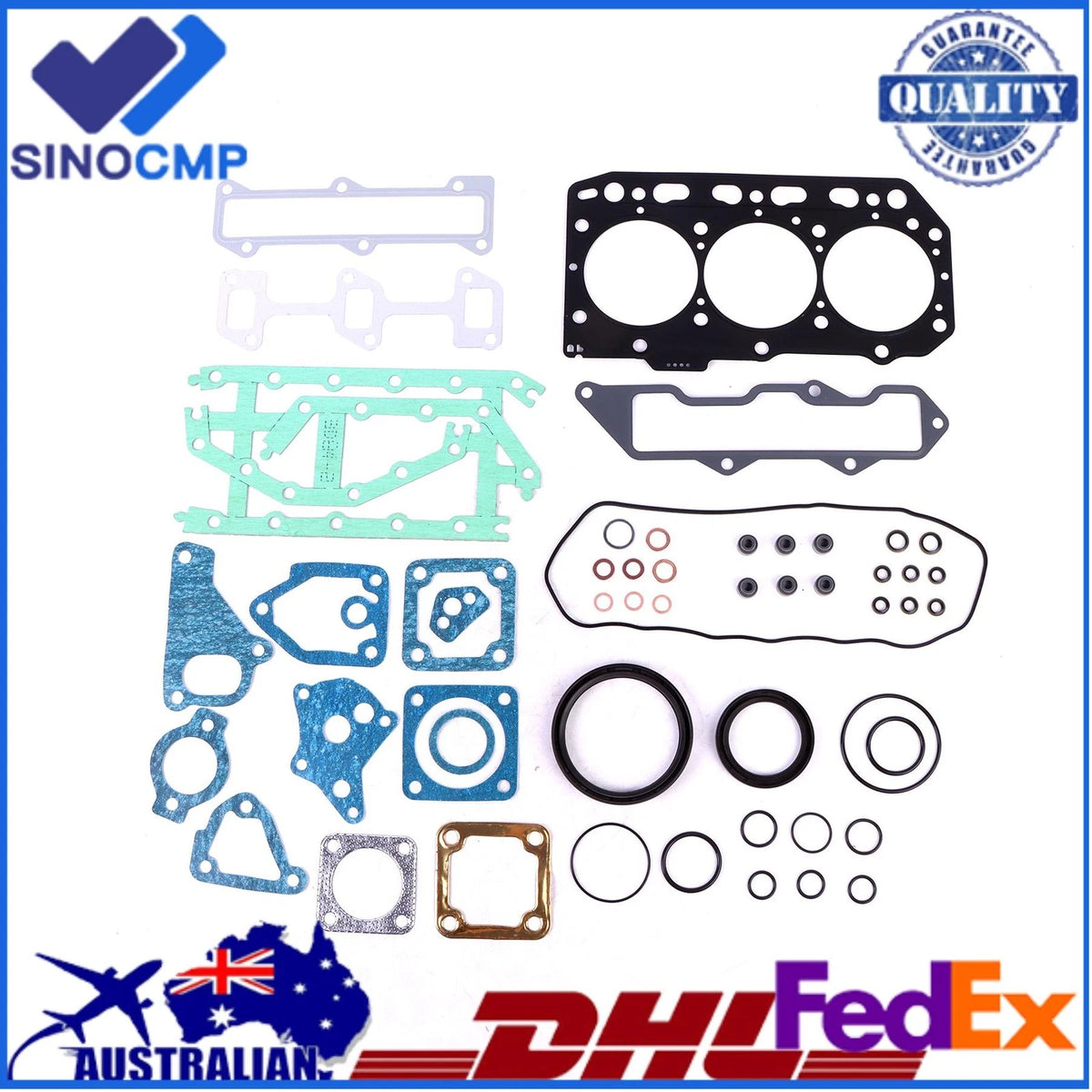 Engine Gasket Seals Kit for Yanmar Excavator Loader Forklift (3TNE88, 3TNV88)
