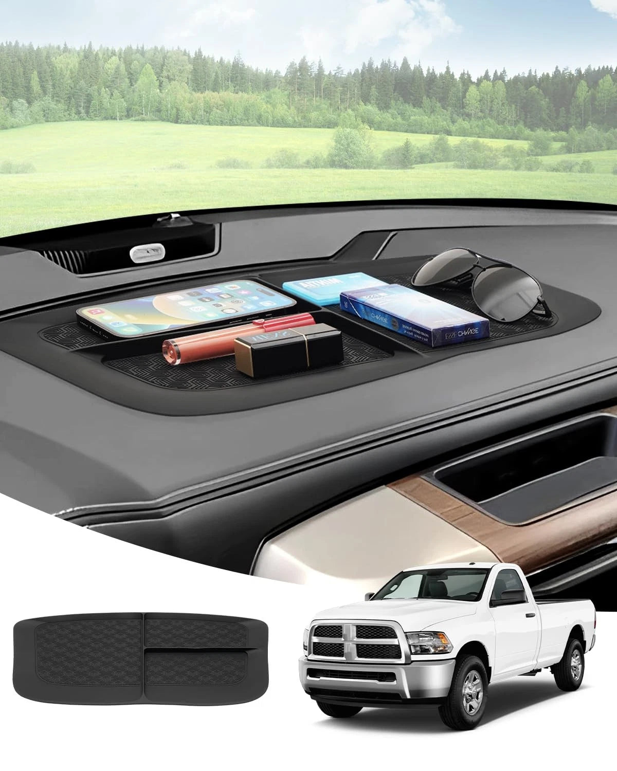 Dash Mat for Dodge Ram 1500 (2011–2018) - Black