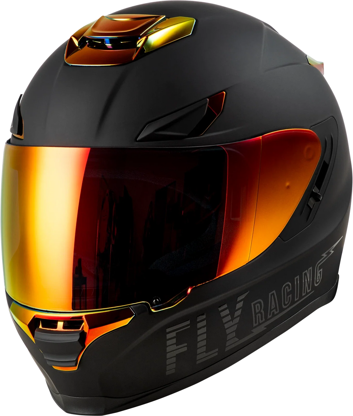 FLY RACING Sentinel Recon Helmet for Street Motorcycle (Small, Matte Black, Fire Chrome)