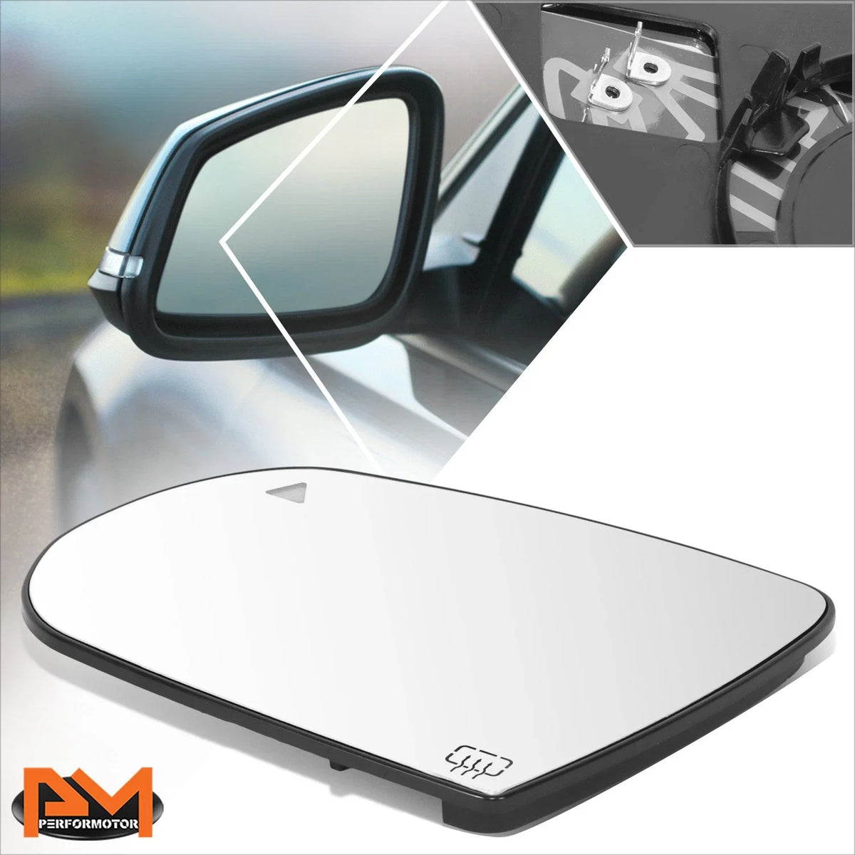 Left Side Flat Mirror Glass w/Blind Spot for Jeep Cherokee (2014–2023)