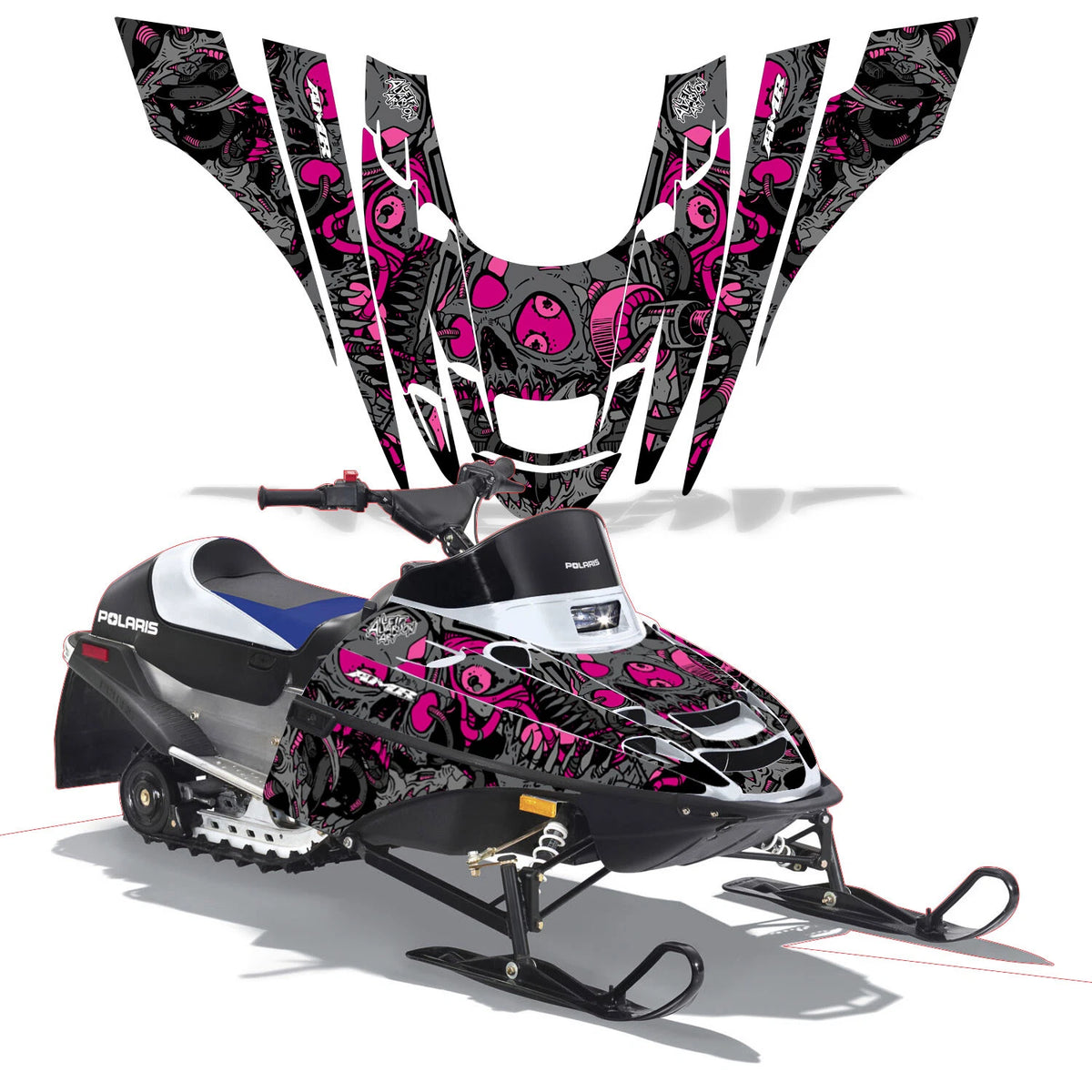 Full Graphics Kit Decal for Polaris XC 120 (2000–2020) TUNE IN PINK