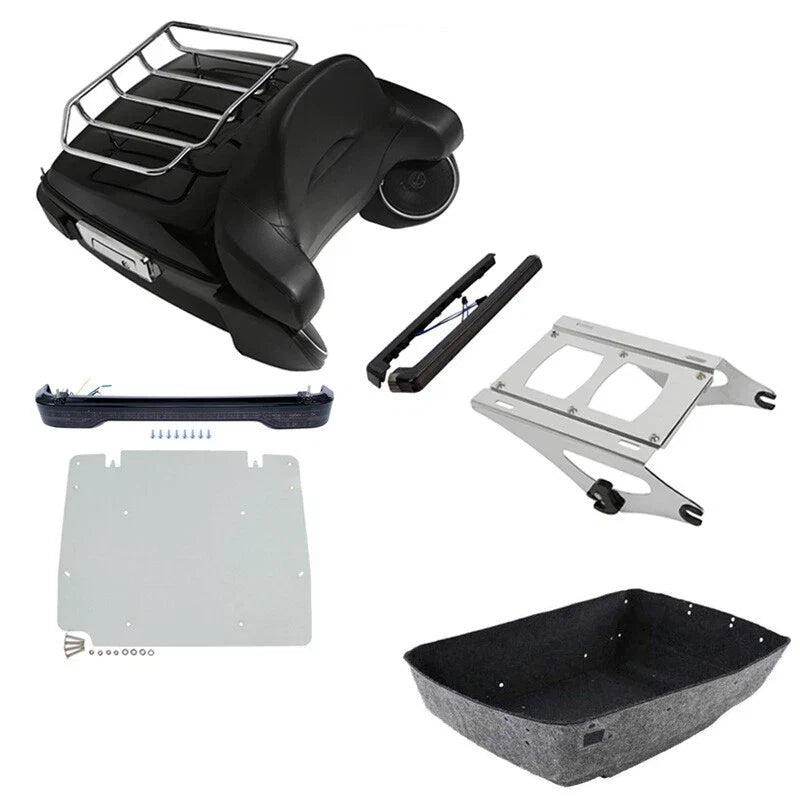 Trunk Luggage Backrest Rack Light Speakers for Harley Touring (2014–2023)