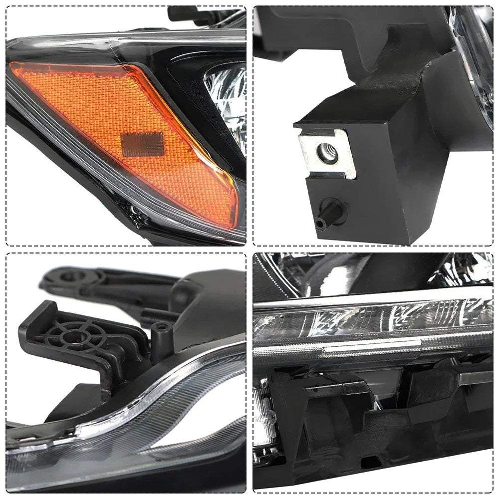 Headlights Pair for Nissan Rogue (2014–2016) Halogen Clear Lens