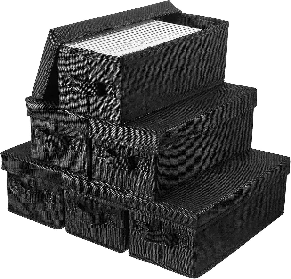 6X DVD Storage Box for (165 Capacity, with Lids and Handles)