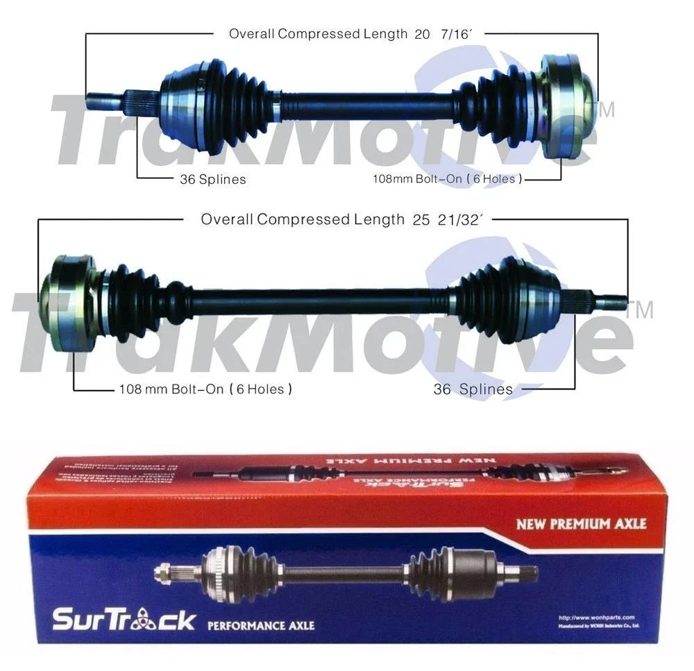 Set of 2 Axle Shaft Assemblies for Audi TT Quattro (2000–2002)