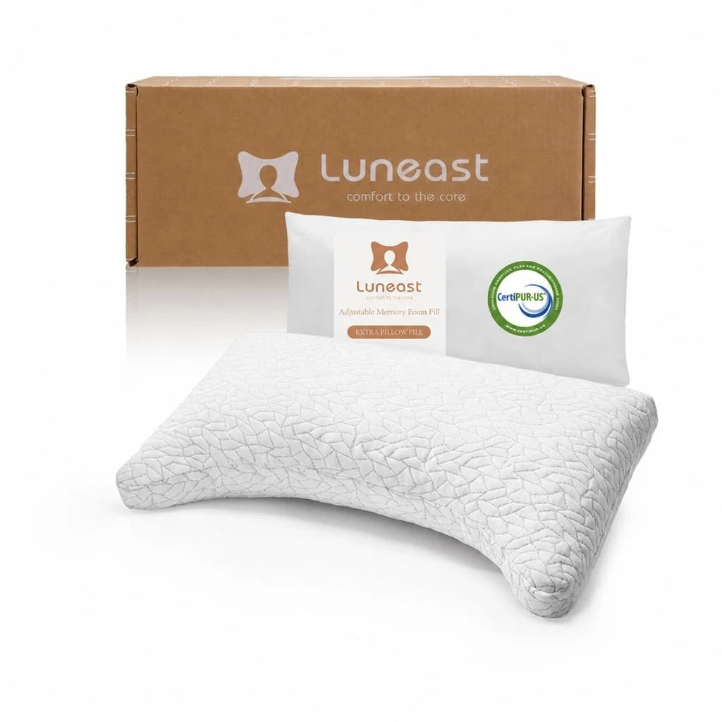 Memory Foam Pillows for Sleeping (Adjustable, Breathable)
