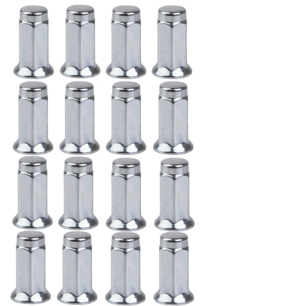 Set of 16 Chrome Flat Base Lug Nuts for Tusk (10mm x 1.25mm, Tusk-84640)