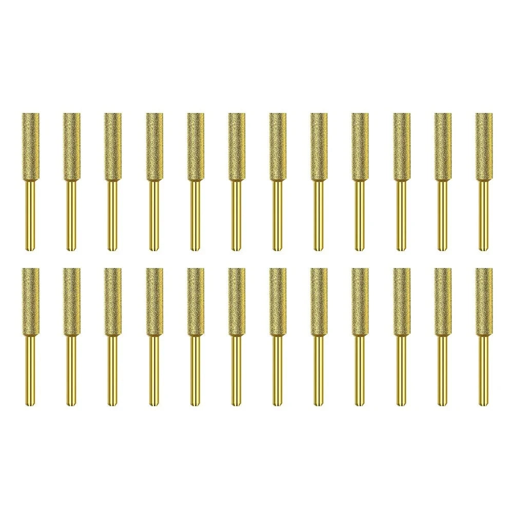 24PCS Diamond Chainsaw Sharpener Burr Grinding Stone File 1/8" Shank