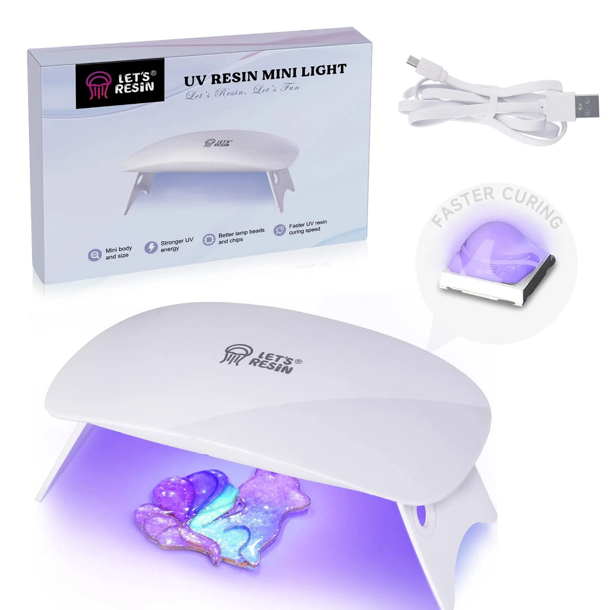 Mini UV Light for Resin (2.5X Energy Value)