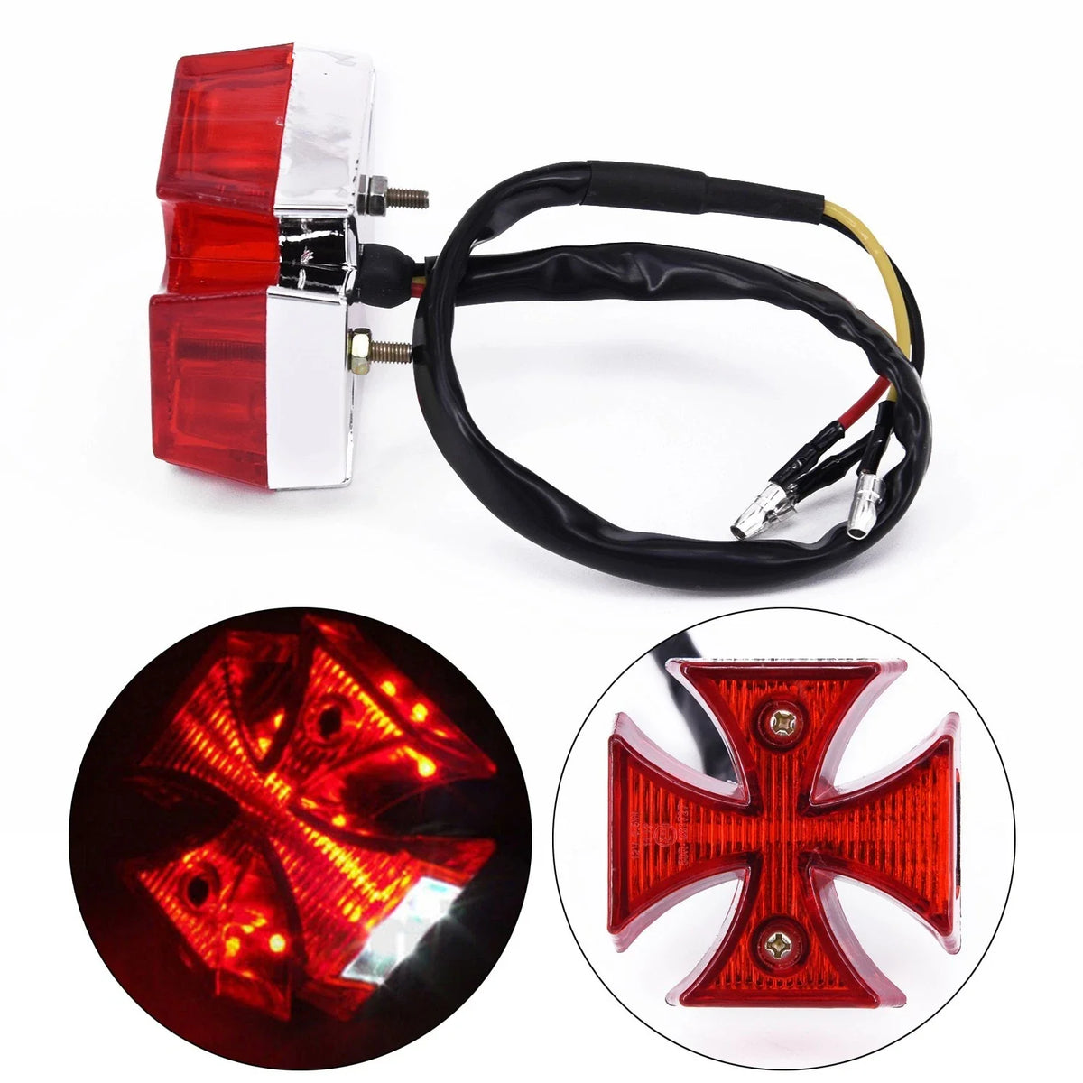 LED Rear License Plate Tail Light for Motorcycle Choppers Dirt Bike