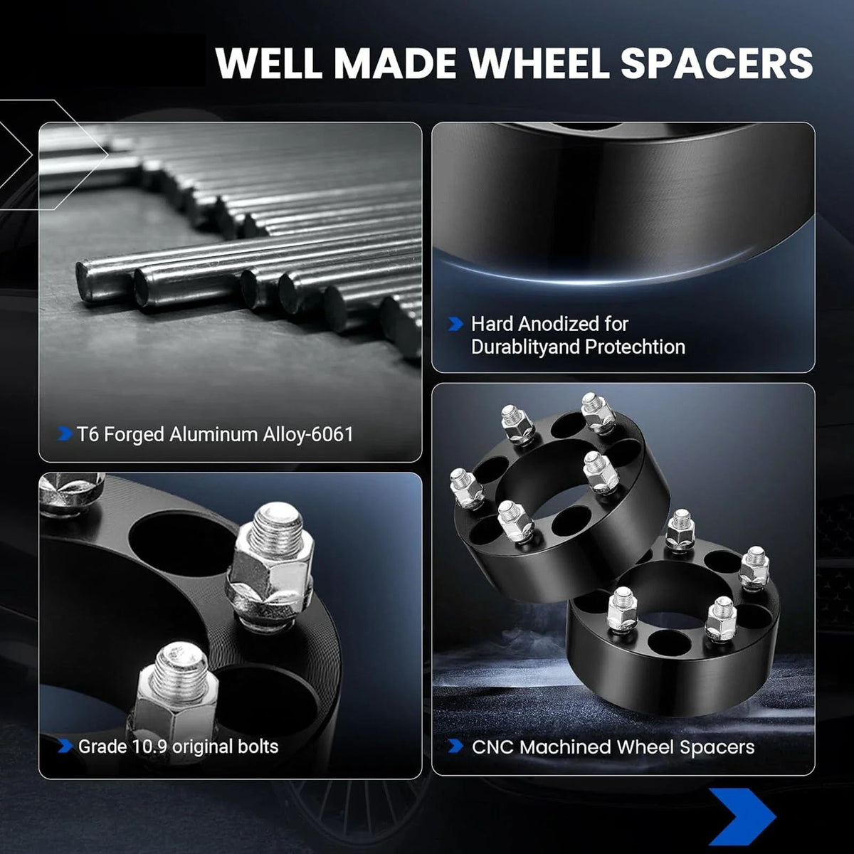 Wheel Spacers 1.5 Inch 5x4.5 5x114.3 for Jeep Wrangler (1987–2023)