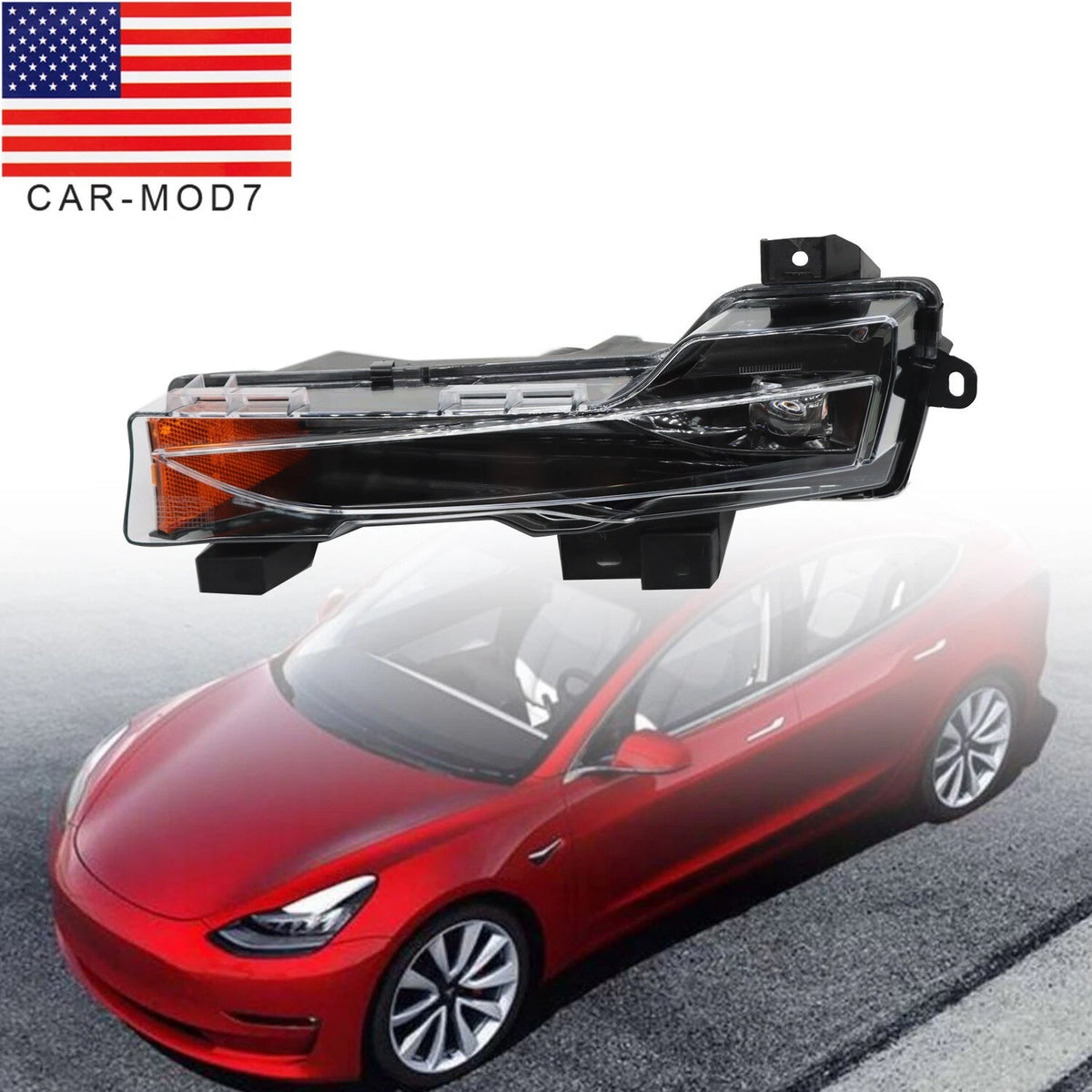 Left Front Fog Light Lamp for Tesla Model 3/Y (2017–2023) 1077391-00-D, 1077391-00-E, 1077391-00-F