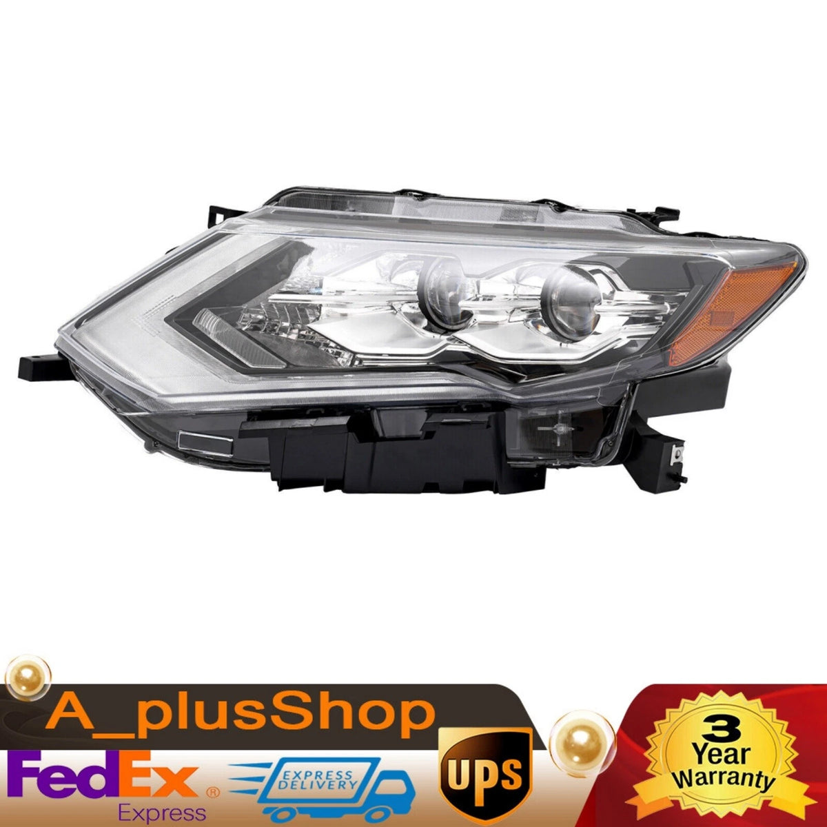 LED Left Driver Side Headlight Assembly for Nissan Rogue SL (2017–2020) 260606FL6A