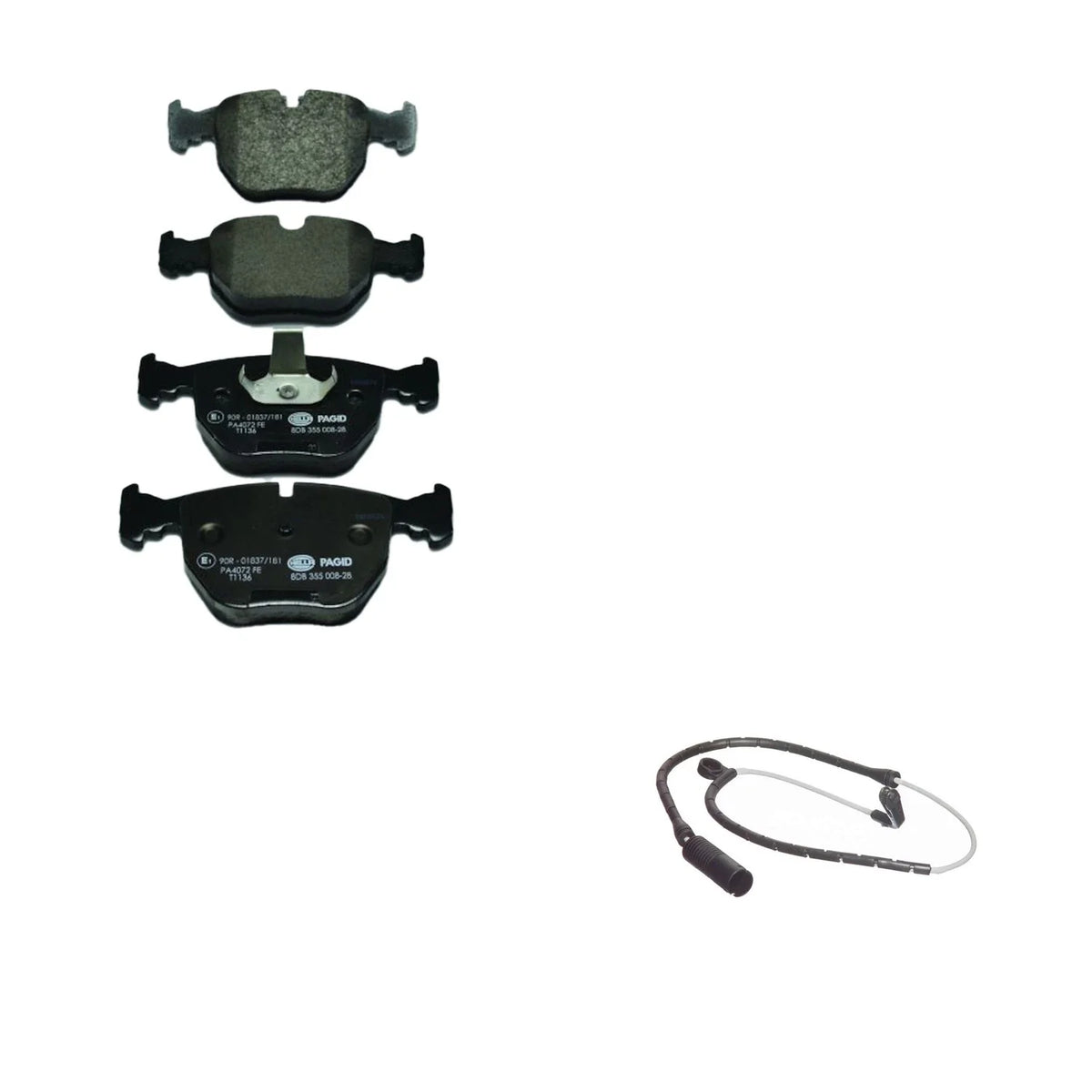 Hella Front Low-Met Disc Brake Pad w/Sensor for BMW E39 530i 540i M5 (1997–2003)