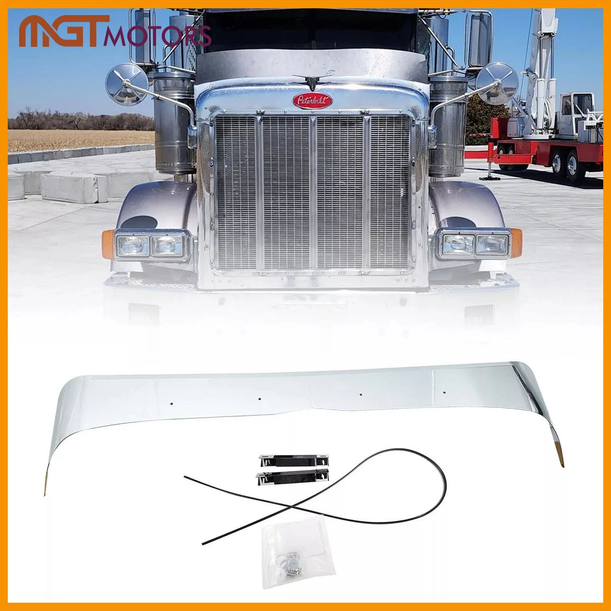 Stainless Steel Hood Shield Bug Deflector for Peterbilt 378/379 (1993–2007) 798009