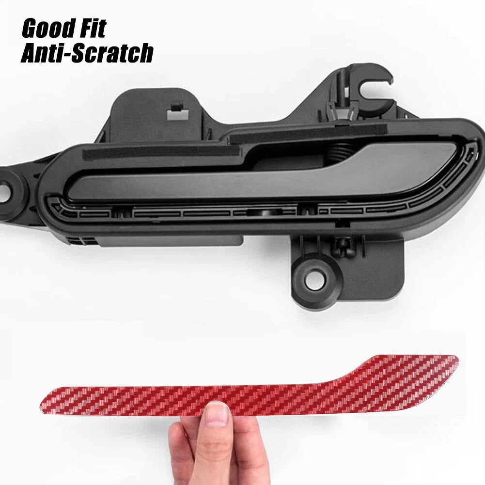 Set of 4 Red Carbon Fiber Door Handle Covers for Tesla Model 3 & Y