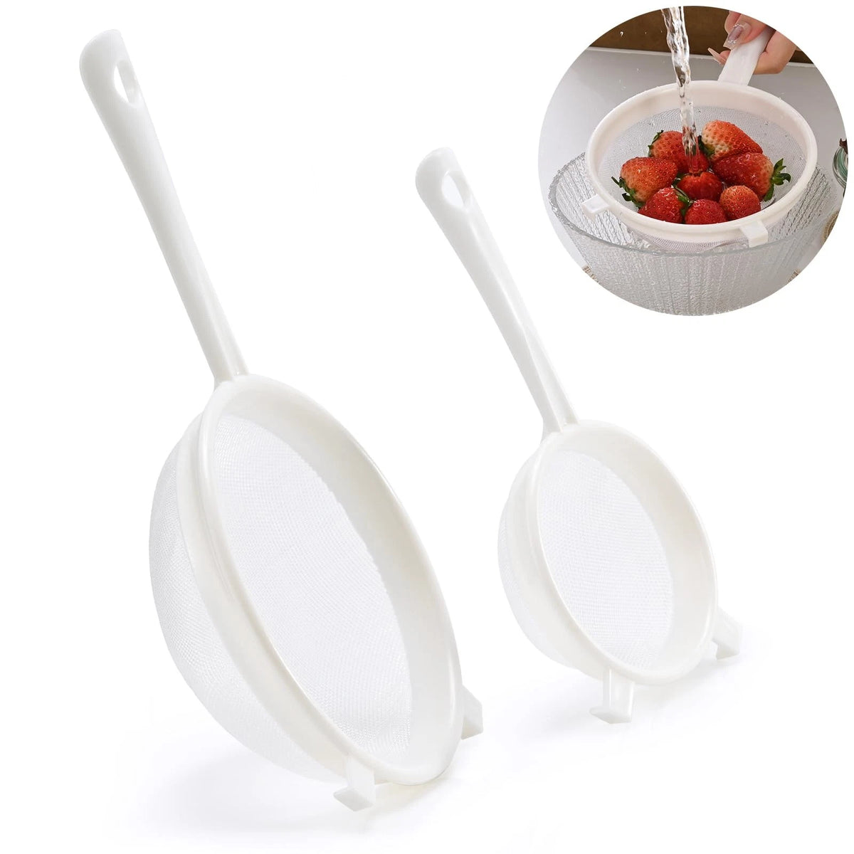 Set of 2 Kefir Strainers for Kitchen Use (Non-Metal, Plastic)