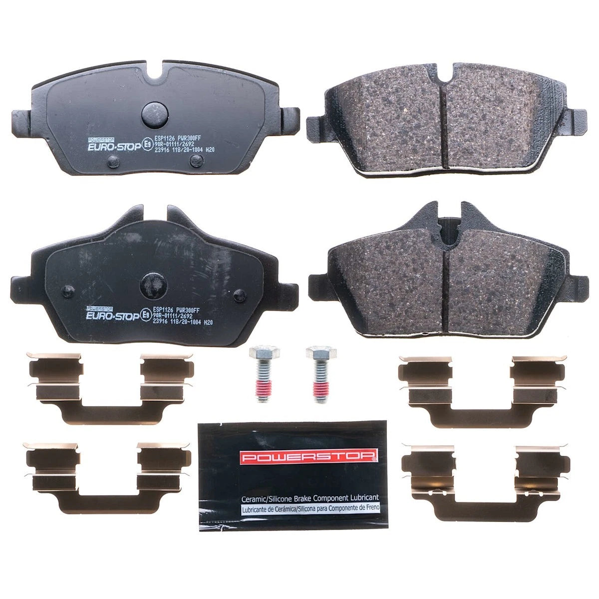 2X Powerstop Brake Pad Set Front for Mini Cooper (2007–2019) ESP1126