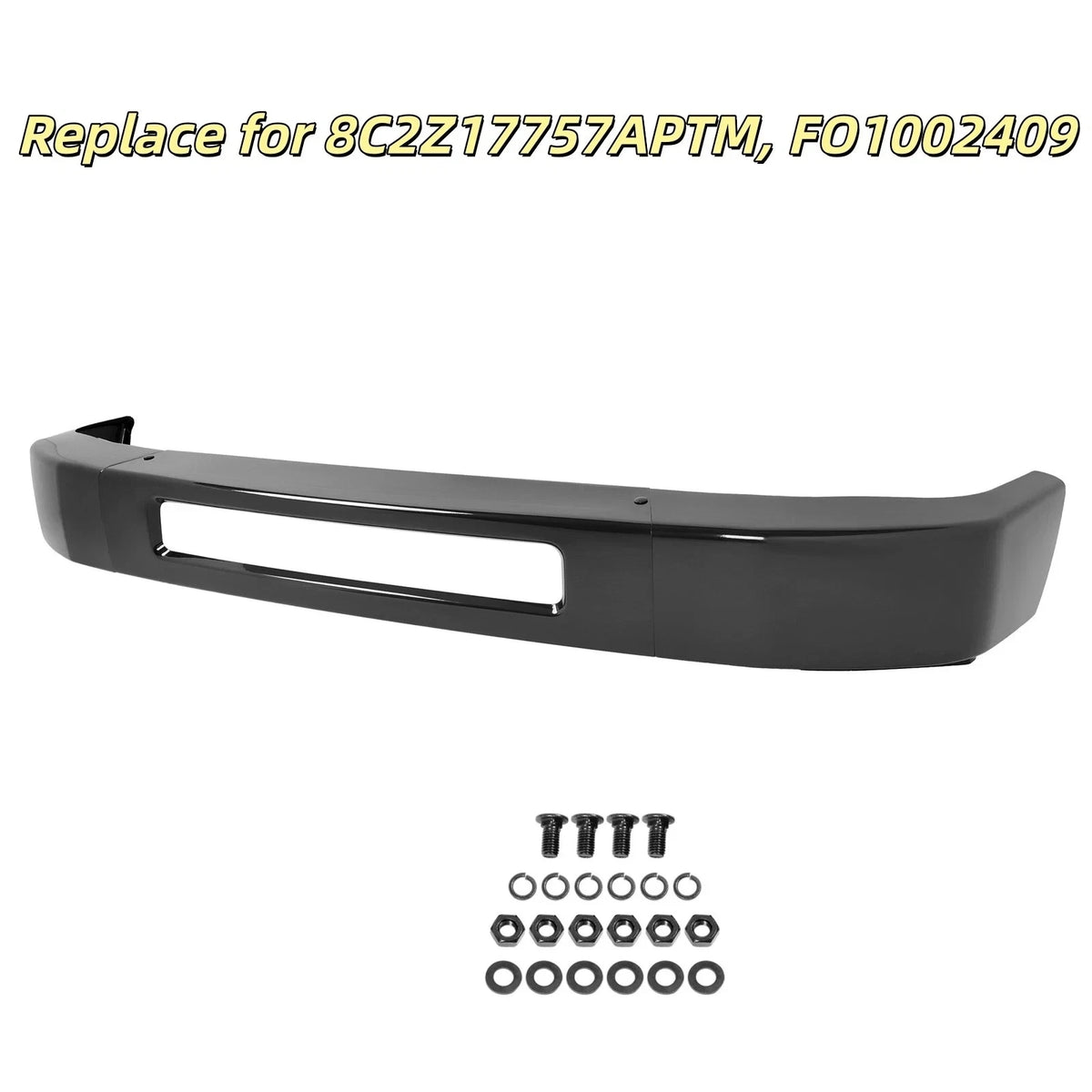 Split Front Bumper Face Bar for Ford E150 E350 E450 Super Duty (2008–2019) #FO1002409, CON-A000009059, Replace for 8C2Z17757APTM