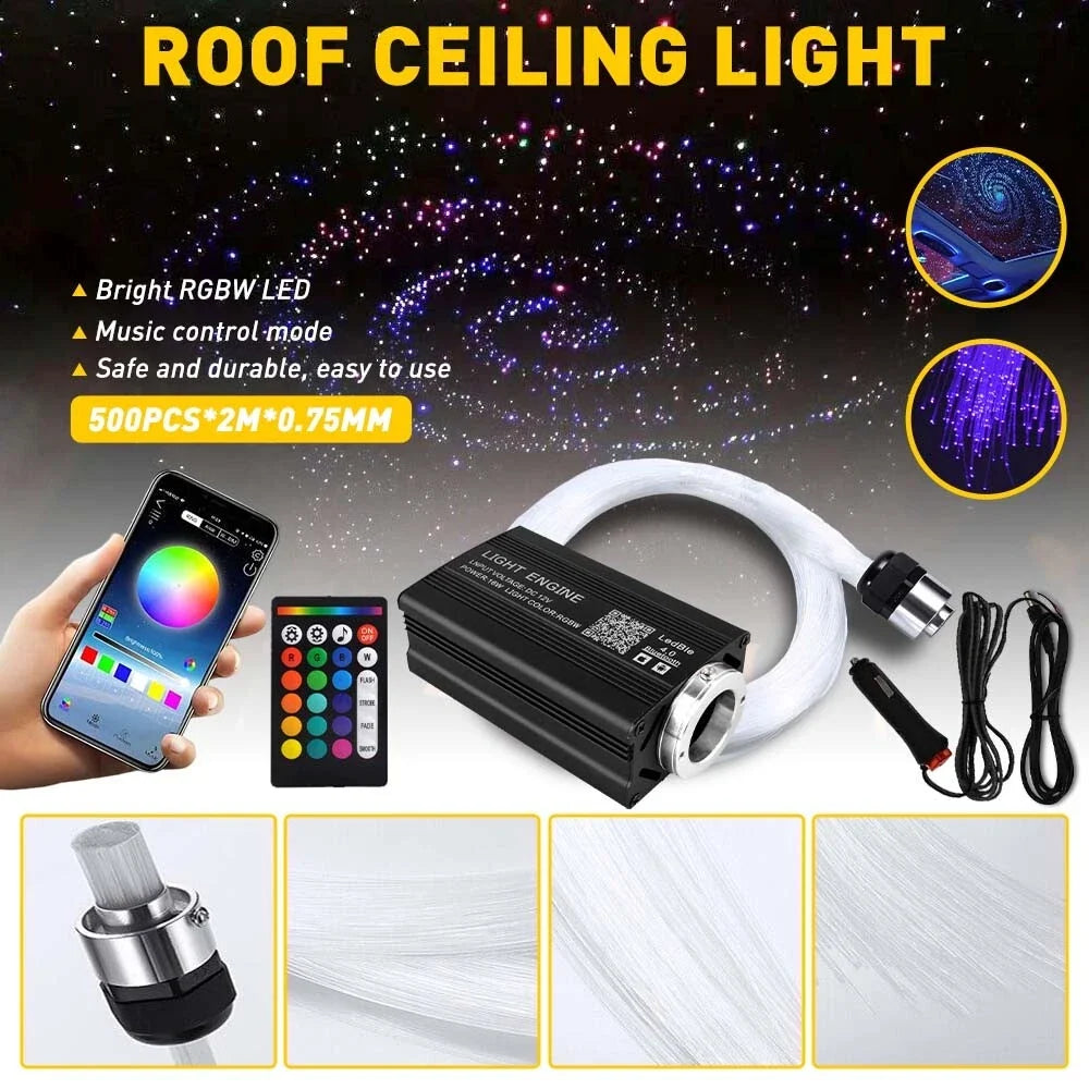 500pcs Fiber Optic Star Light Kit for Car Headliner Roof Ceiling