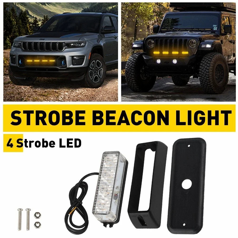 Set of 4 LED Emergency Beacon Strobe Lights for Truck Car (USEXV)