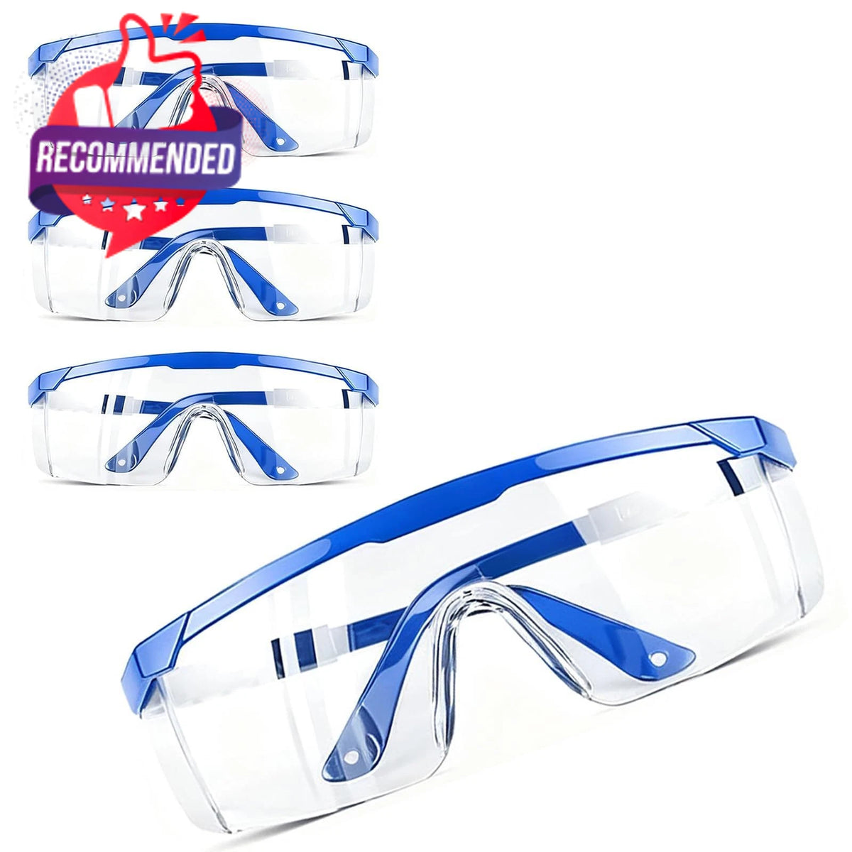 Safety Glasses for Industrial Use - Clear Anti-fog Protective Goggles