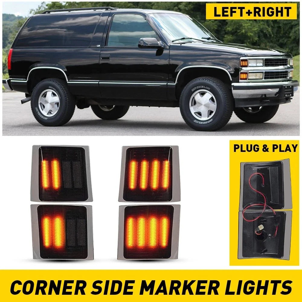 Corner Side Marker Lights for Chevy C/K 1500 2500 (1994–1998) - Smoked