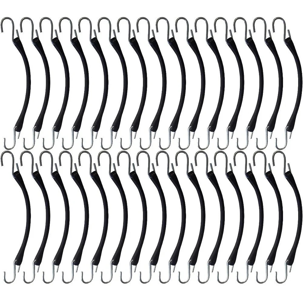 30 Bungee Straps with Steel S Hooks for Trucks & Trailers
