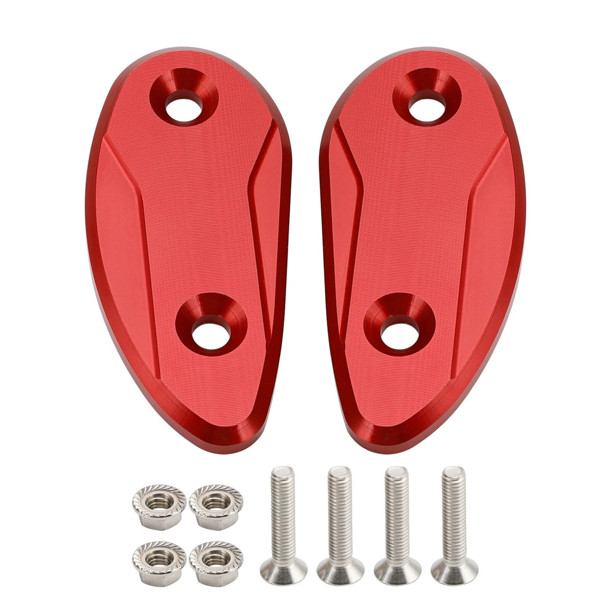 CNC Red Mirror Block Off Plates for Honda CBR 1000 RR (2008–2023) M529-A220-Red