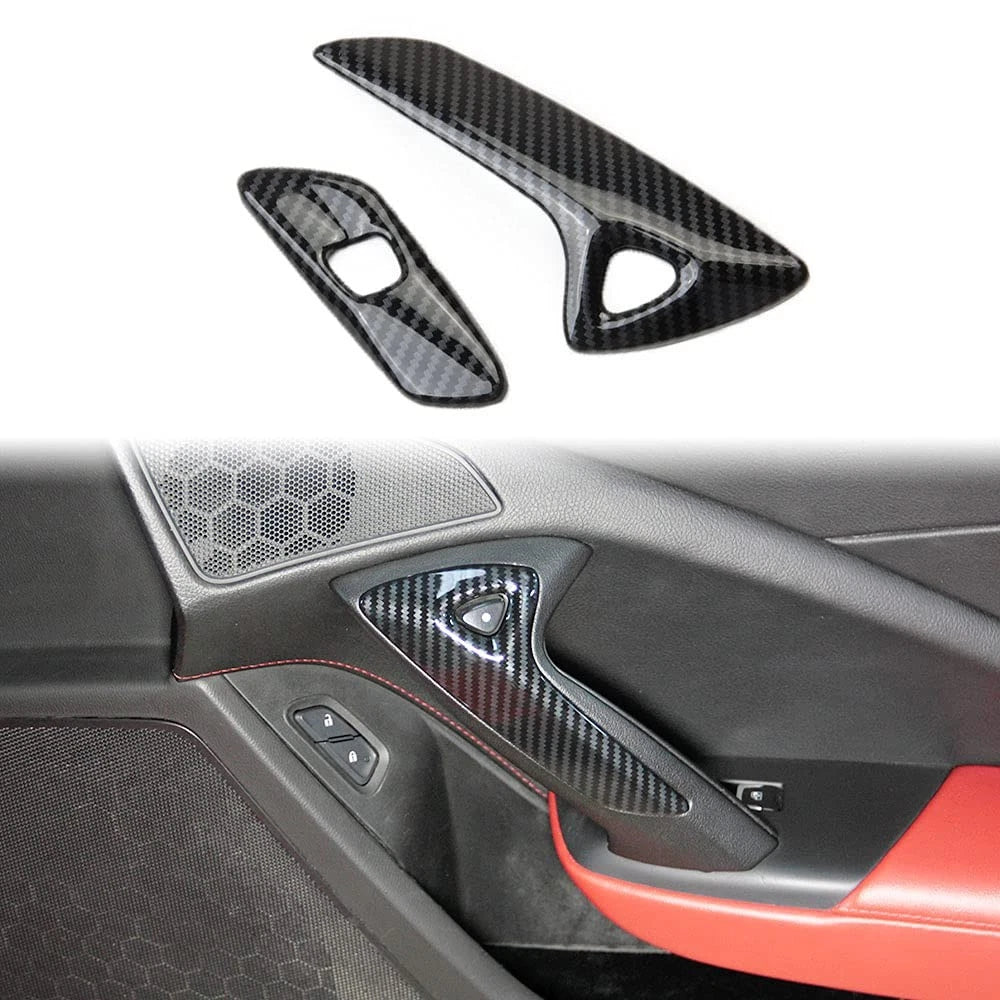 Carbon Fiber Interior Door Handle Trim Cover for Corvette C7 (2014–2018)
