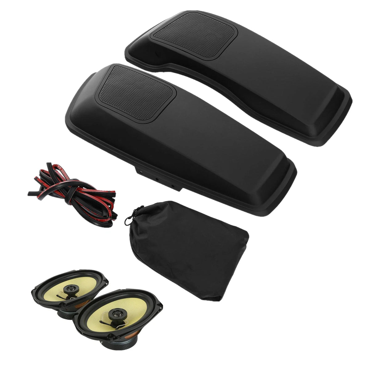 Matte Hard Saddlebags Lid with Speakers for Harley Electra Glide (2014–2023)