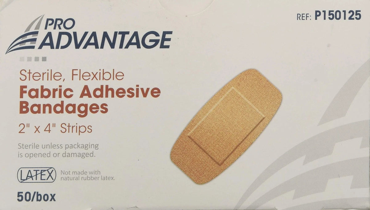 Box of 50 Fabric Band-Aids 2"x4"