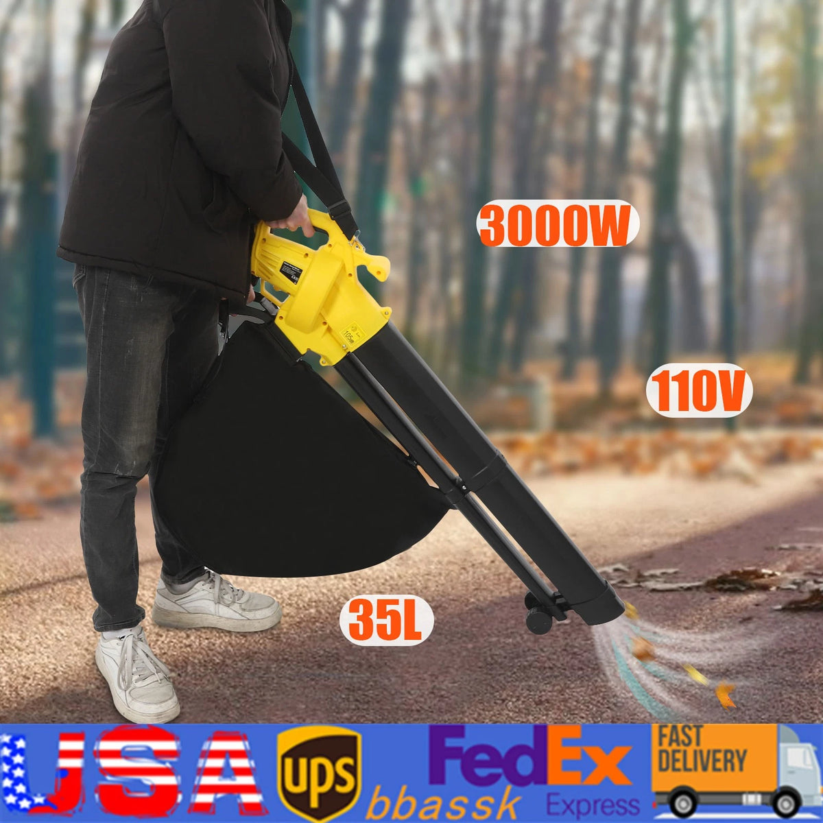 Leaf Blower Mulcher Vacuum for Outdoor Use (Corded Electric)