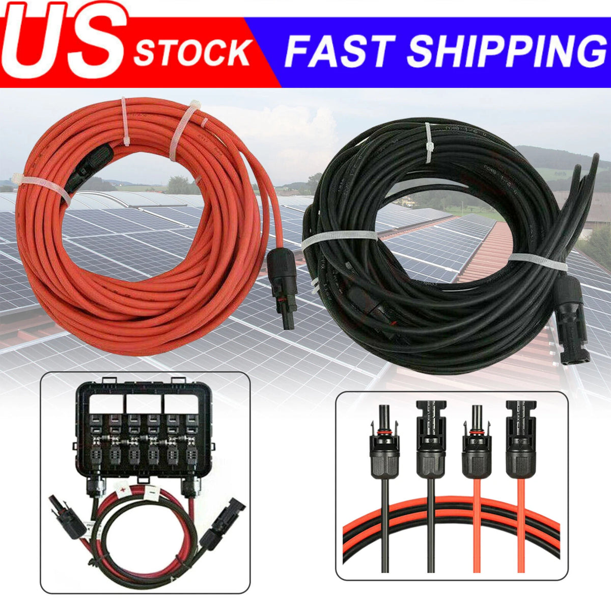10 AWG Solar Panel Extension Cable for Flexible Wiring Connections