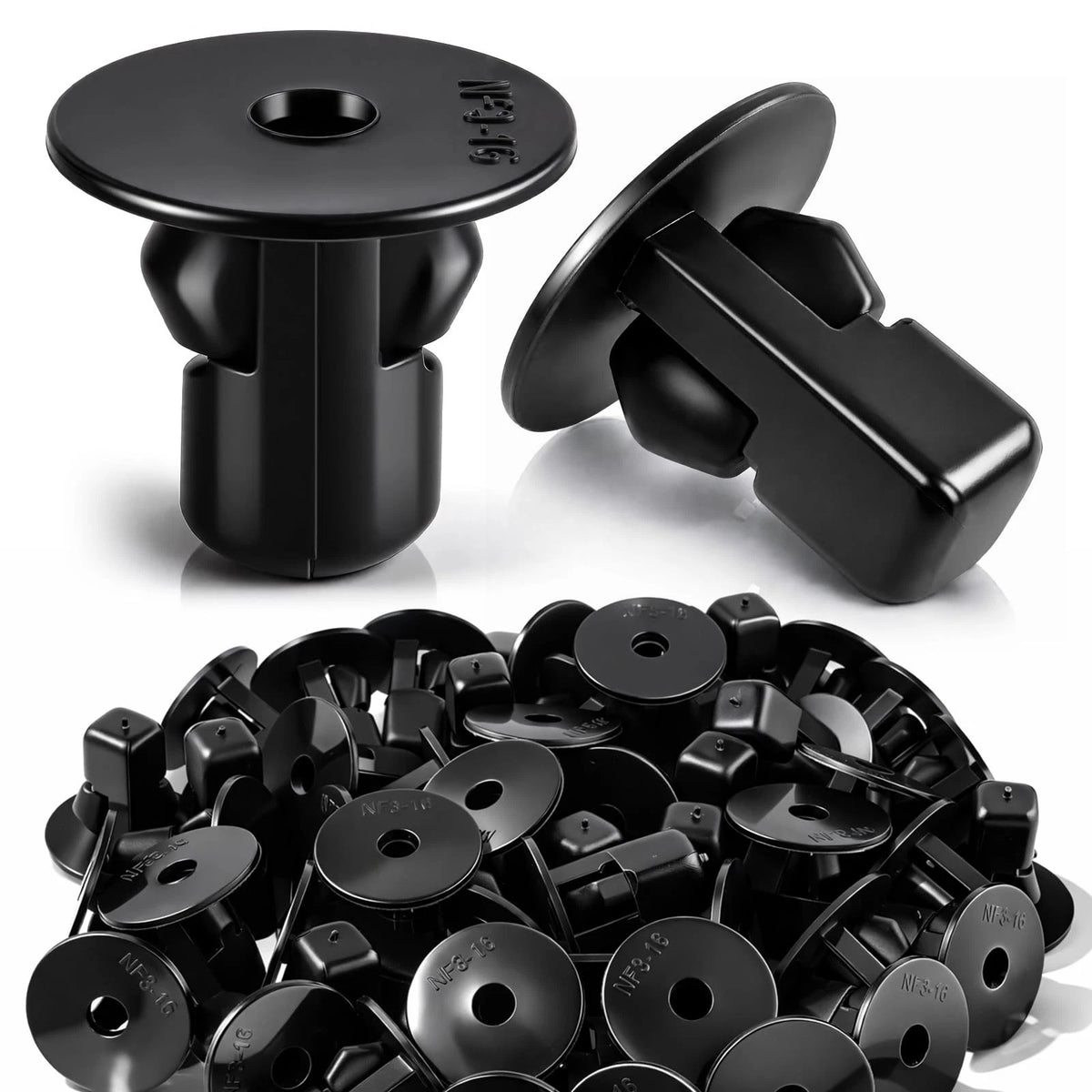 50PCS Car Retainer Clips for Universal Fit (One Size) Black