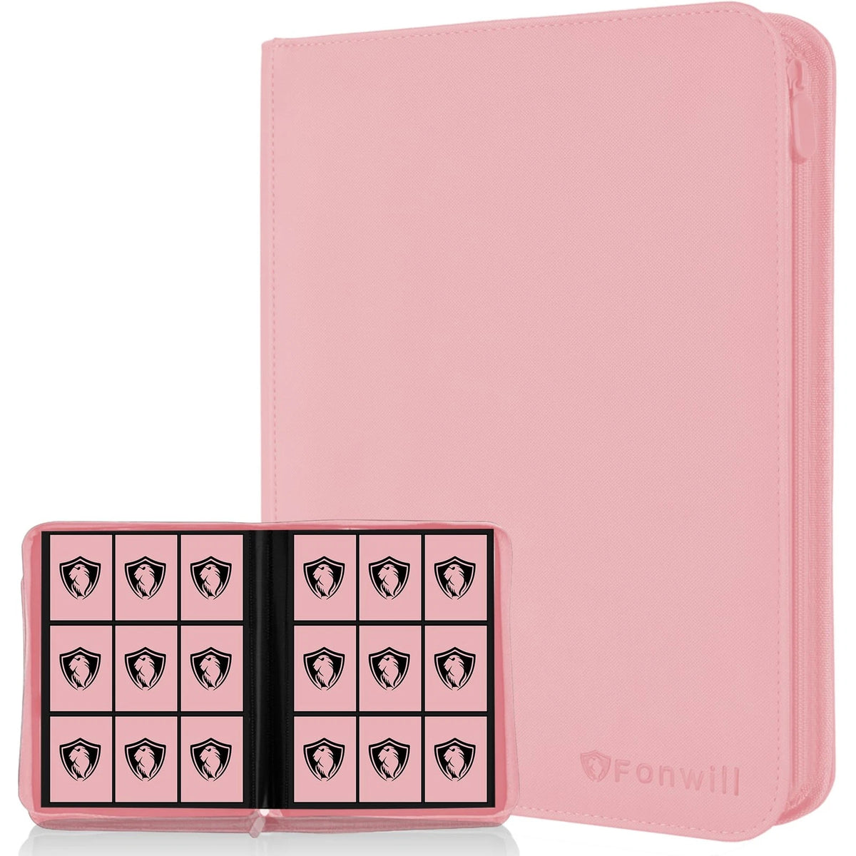 9 Pocket Card Binder for MTG TCG Sports Cards (Double Sided, Pink)