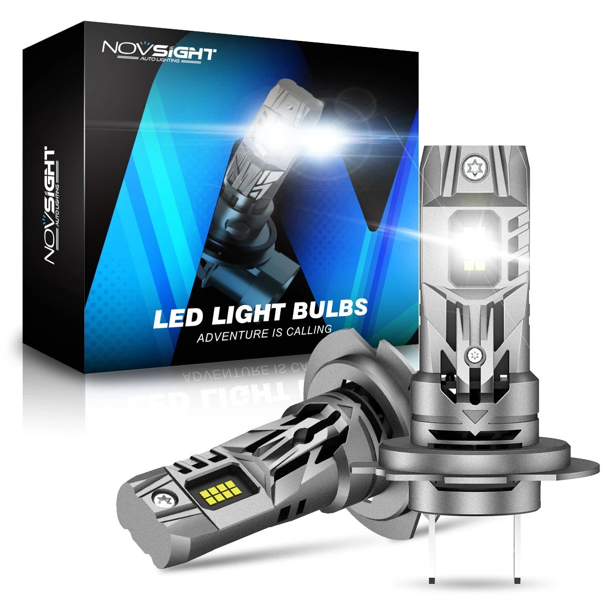 2X H7 LED Headlight Bulbs for NOVSIGHT (120W 36000LM Bright White)