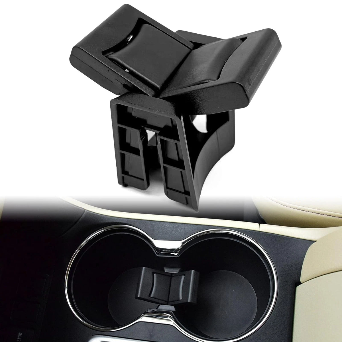 Cup Holder Insert Divider for Toyota Pleoos (2014–2019) Black