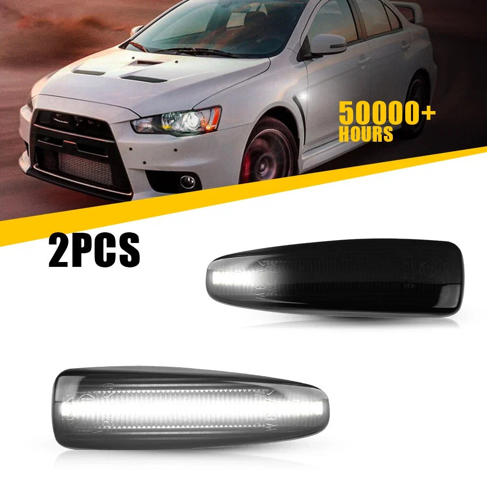 Smoke White LED Fender Side Marker Turn Signal Light for Mitsubishi Lancer (2008–2017)