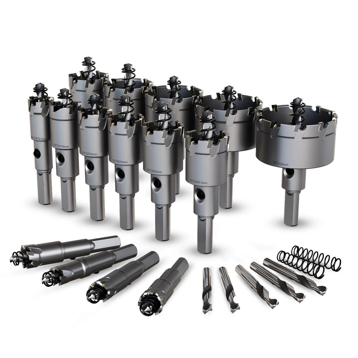 20pc Carbide Hole Saw Kit for Heavy Duty Metal Drilling Tool Set